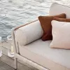 Modern Outdoor Garden Balcony Solid Wood Rope Woven Sofa Set with Tea Table for Hotel Park Use