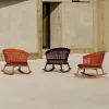 Modern Outdoor Garden Furniture Waterproof Rocking Leisure Chair with Rope Seat Courtyard Sofa Set for Hotel Use High Quality