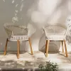 Modern Outdoor Garden Furniture Waterproof Rocking Leisure Chair with Rope Seat Courtyard Sofa Set for Hotel Use High Quality