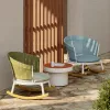 Modern Outdoor Garden Furniture Waterproof Rocking Leisure Chair with Rope Seat Courtyard Sofa Set for Hotel Use High Quality