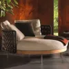 Modern Outdoor Hotel Courtyard Garden Sofa Set with Aluminum Frame Rope Webbing Waterproof Eco-Friendly Wood Furniture