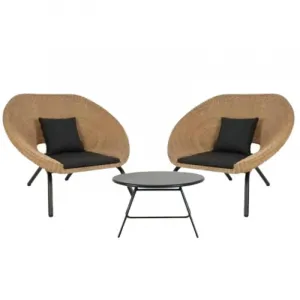 Modern Outdoor Leisure PE Wicker Rattan Sofa Set with Table Chair-Durable Waterproof Quick-Dry Cushions for Balcony Courtyard