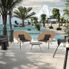 Modern Outdoor Leisure PE Wicker Rattan Sofa Set with Table Chair-Durable Waterproof Quick-Dry Cushions for Balcony Courtyard