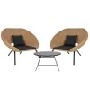 Modern Outdoor Leisure PE Wicker Rattan Sofa Set with Table Chair-Durable Waterproof Quick-Dry Cushions for Balcony Courtyard