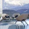 Modern Outdoor Leisure PE Wicker Rattan Sofa Set with Table Chair-Durable Waterproof Quick-Dry Cushions for Balcony Courtyard