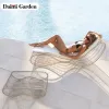 Modern Outdoor Lounger Bed Waterproof Beach Furniture Rattan Eco-Friendly Durable for Hotel Balcony Living Room Sun Loungers