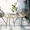 Modern Outdoor Oval Weave Rocking Lounge Chair Wicker Sun Chair Bistro Set Acapulco Chair Comfortable Durable Full Color Printed