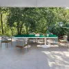 Modern Outdoor Patio Furniture Dining Table Set All Weather Teak Solid Wooden Garden Use High Quality