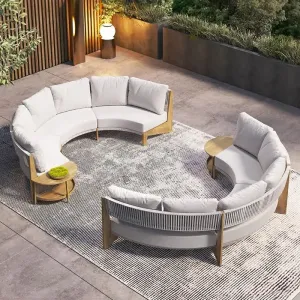 Modern Outdoor Rattan Sofa Set for Courtyard Park Hotel Villa Use Eco-Friendly Rust Proof Waterproof Durable Garden Furniture