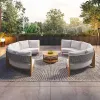 Modern Outdoor Rattan Sofa Set for Courtyard Park Hotel Villa Use Eco-Friendly Rust Proof Waterproof Durable Garden Furniture