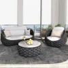 Modern Outdoor Sofa Set Metal Waterproof Durable Park Apartment Courtyard Villa Balcony Tea Table Furniture Combination