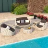 Modern Outdoor Sofa Set Metal Waterproof Durable Park Apartment Courtyard Villa Balcony Tea Table Furniture Combination