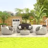 Modern Outdoor Sofa Set Metal Waterproof Durable Park Apartment Courtyard Villa Balcony Tea Table Furniture Combination