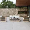 Modern Outdoor Solid Wood Sofa Set Anti-Corrosion Garden Furniture for Villa Hotel Balcony Courtyard Park HomeStay