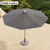 Modern Outdoor Sunshade Umbrella Aluminum Frame Waterproof Fabric Granite Base Full Color Printing for Outdoor Furniture