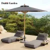 Modern Outdoor Sunshade Umbrella Aluminum Frame Waterproof Fabric Granite Base Full Color Printing for Outdoor Furniture