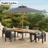 Modern Outdoor Sunshade Umbrella Aluminum Frame Waterproof Fabric Granite Base Full Color Printing for Outdoor Furniture