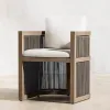 Modern Outdoor Teak Dining Furniture Set-Waterproof Durable Dining Chair Rectangle Table for Hotel Garden Villa Courtyard Use