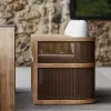 Modern Outdoor Teak Dining Furniture Set-Waterproof Durable Dining Chair Rectangle Table for Hotel Garden Villa Courtyard Use