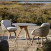 Modern Outdoor Teak Rattan Sofa Set with Chairs and Tables-Solid Wood Durable for Garden Courtyard Balcony Hotel Use