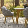 Modern Outdoor Teak Rattan Sofa Set with Chairs and Tables-Solid Wood Durable for Garden Courtyard Balcony Hotel Use