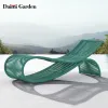 Modern Outdoor Teak Rattan Woven Full Color Printed Daybed Chaise Lounge Waterproof Sunproof Eco-Friendly Durable Park