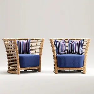 Modern Outdoor Waterproof Rattan Chair Table Set Single Sofa for Hotel Courtyard Park-Outdoor Furniture