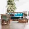 Modern Outdoor Waterproof Rattan Chair Table Set Single Sofa for Hotel Courtyard Park-Outdoor Furniture
