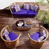 Modern Outdoor Waterproof Rattan Chair Table Set Single Sofa for Hotel Courtyard Park-Outdoor Furniture