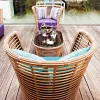 Modern Outdoor Waterproof Rattan Chair Table Set Single Sofa for Hotel Courtyard Park-Outdoor Furniture