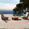 Modern Outdoor Wood Sofa and Leisure Sofa Table Set for Garden Park Courtyard Hotel Villa Balcony-Waterproof