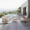 Modern Outdoor Woven Vine Sofa and Dining Table Set Wicker Furniture for Hotels Gardens Courtyards Parks