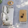 Modern Outdoor Woven Vine Sofa and Dining Table Set Wicker Furniture for Hotels Gardens Courtyards Parks