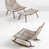Modern Rattan Durable Woven Waterproof Outdoor Leisure Table and Chair Set with Chaise Lounge for Hotel Courtyard Relaxation