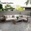 Modern Rattan Garden Sofa Set Waterproof Eco-Friendly Durable Outdoor Furniture for Park Hotel Villa Apartment Courtyard Use