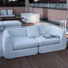 Modern Rattan Sofa Set All Weather Outdoor Furniture Modular Apartment Hotel Courtyard Park Use