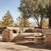 Modern Rattan Sofa Set-Patio Sectional Modular Outdoor Furniture Waterproof Cushions Weather Resistant for Living Room Park Use