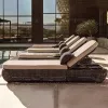 Modern Rattan Sofa Set-Patio Sectional Modular Outdoor Furniture Waterproof Cushions Weather Resistant for Living Room Park Use