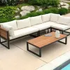 Modern Rattan Sofa Set with Waterproof Cushions Sectional L Shape Outdoor Sofa for Villa Garden Patio Hotel Use
