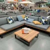 Modern Rattan Sofa Set with Waterproof Cushions Sectional L Shape Outdoor Sofa for Villa Garden Patio Hotel Use