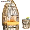 Modern Rattan Sunbed Sleeper Sofa Eco-Friendly Durable Outdoor Furniture for Park Beach Terrace Garden Living Room