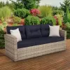 Modern Rattan Wicker Sofa Set with Waterproof Cushions for Villa Courtyard Garden Outdoor Use-Durable Eco-Friendly
