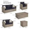 Modern Rattan Wicker Sofa Set with Waterproof Cushions for Villa Courtyard Garden Outdoor Use-Durable Eco-Friendly