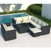 Modern Resort Sunscreen Rainproof Weave Outdoor Rattan Garden Sofa Set for Hotel Villa Use