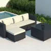 Modern Resort Sunscreen Rainproof Weave Outdoor Rattan Garden Sofa Set for Hotel Villa Use