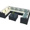 Modern Resort Sunscreen Rainproof Weave Outdoor Rattan Garden Sofa Set for Hotel Villa Use