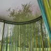 Modern Round Outdoor Courtyard Garden Sofa Set with Colorful Rope Woven Sunbed Waterproof Material for Park Use