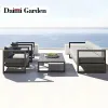 Modern Rustproof Aluminum Frame Simple Design Outdoor Garden Sofa Set with Waterproof Cushions Durable Patio Furniture