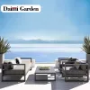 Modern Rustproof Aluminum Frame Simple Design Outdoor Garden Sofa Set with Waterproof Cushions Durable Patio Furniture