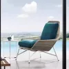 Modern Single Rattan Waterproof Comfortable Leisure Villa Courtyard Lounge Garden Sunroom Patio Dining Outdoor Chair Park